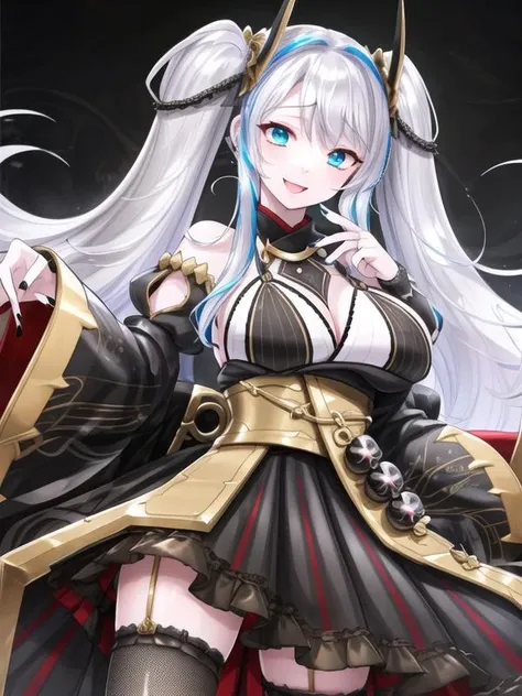 1girl, <lora:indoors_or_outdoors_last:1> city, <lyco:saturation:-0>BREAK
expressions, BREAK
<lora:Urayodo_v3:0.8>Urayodo,twintails, white hair,black nail, black dress, black thighhighs, wide sleeves,
BREAK, <lora:flatBG:-0.6> ,<lora:flat2:-0.6>,(dark light:1.2),(hyper extreme detailed),(masterpeace:0.5),(hyper extreme),(photorealistic),game cg,llustration,novel illustration,beautiful lighting,light from the front,, <lora:GoodHands-beta2:1.2>(good hand,nice hands, perfect hands:1)