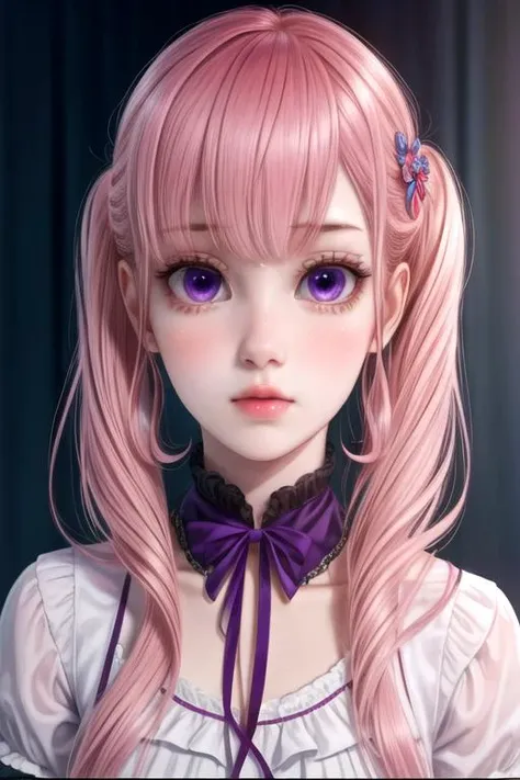 masterpiece, best quality, photorealistic, 1girl, solo, looking at viewer, , , , , <lora:ririna_sanada:0.70>, ririna_sanada, pink hair, purple eyes, ,, , , ,
