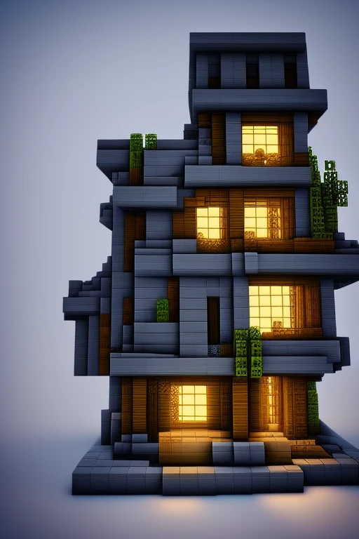 modern futuristic house in MCwrld, dramatic lighting, detailed art, voxel, voxel model, pixels, tone mapped, fog