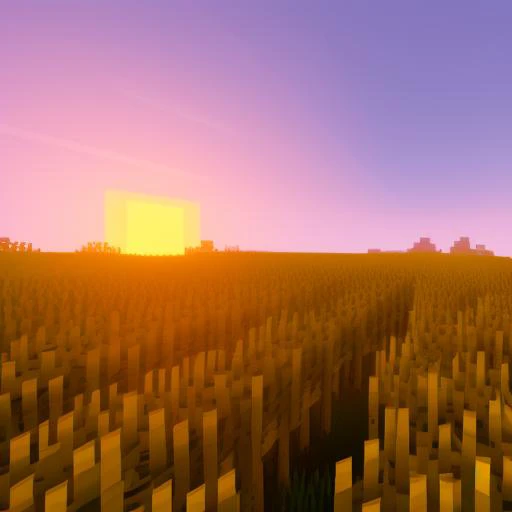 sunset wheat field in MCwrld