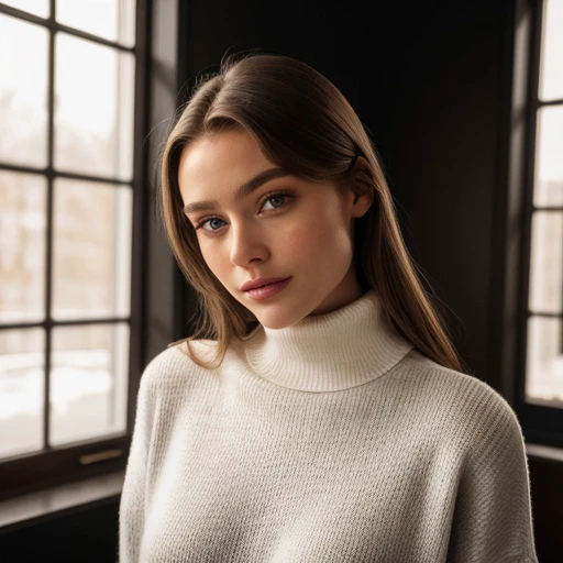 <lora:emiliabartoeck_sd15_512_128_64_v1:1> 1girl solo looking at viewer wearing a turtleneck sweater epiCRealism