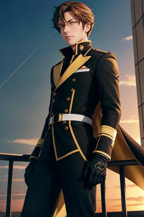professional photo of tsunashi ryuunosuke\\(idolish7\\), brown hair, yellow eyes, gloves, black gloves, fingerless gloves, green military uniform, black pants,
detailed skin, detailed eyes, looking at viewer, sky,
photo made with Canon EOS in naturalistic style photography,
popular on artstation, popular on deviantart, popular on flicker,
<lora:Tsunashi_Ryuunosuke_No_commercial_use_is_allowed_LoRA:0.3:MIDD>