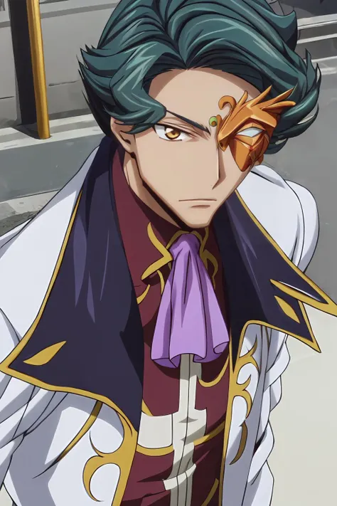 (masterpiece, best quality:1.2), highres, anime screencap, anime coloring, 1boy, male focus, solo, tears, crying with eyes open, streaming tears, crying,
Jeremiah_Chugi_Wald, blue hair, green hair, short hair, brown eyes, (mask:1.1),
formal, suit, jacket, long sleeves, ascot, white gloves, gloves,
parody, blood, blood on face, close-up face,
<lora:add_detail_CyberAlchemist:0.4>, <lora:GoodHands-beta2:0.8>, <lora:JeremiahChugiWald-000010:1.0>,