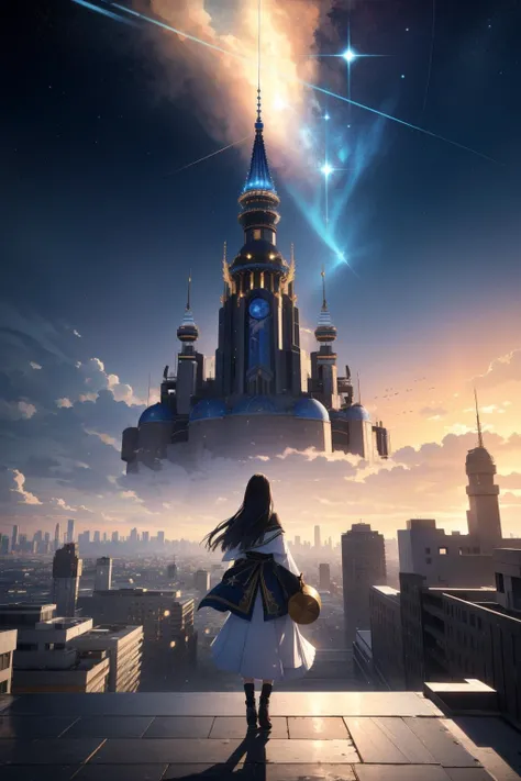 1girl, [ (stylized by Warren Ellis:1.2) : (George Bouzianis:0.8) : (Kim Ki-Duk:1.1) :5], scene art, 8k One line art, intricate background, medium shot of a ("This is the Way the World Ends":1.3) , it is very Angelic and Secret, Elder Berlin in background, lush cityscape and lake, Winter, Panorama, Illustration, Zen, Industrial Art, Starlight, L USM, two colors, layered textures, Decoupage, beautiful, unreal engine, minimalistic, symbolic representations, evocative and abstract