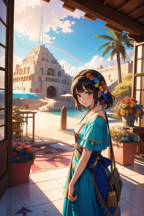 1girl, epic Cover Art, professional Technical illustration of a best quality, landscape of a Trendy Tremendous ([Hollywood Walk of Fame|Lothlórien]:1.3) from inside of a Pyramid, autumn beach with Pots with flowers, Winter, (art by Titian:0.9) , Suffering, Rainbowpunk, cinematic lighting, F/5, Kinemacolor, Red and Green details, Folded Flannel, arthouse, adobe lightroom, baroque