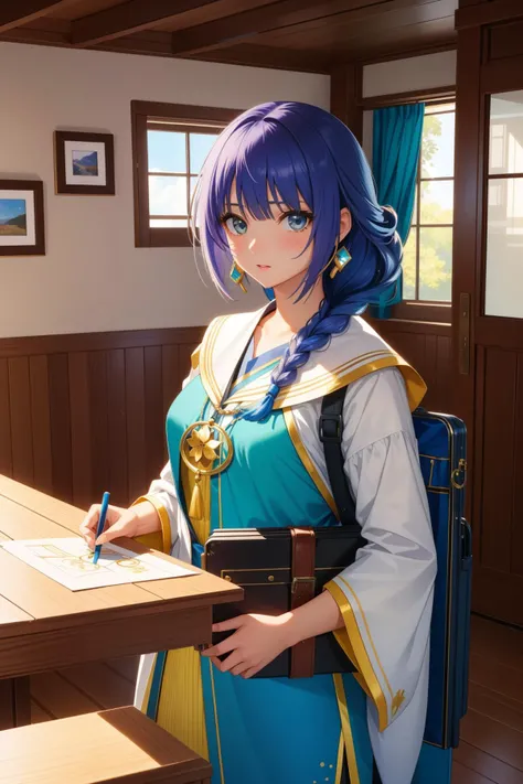 1girl, masterwork Millefleurs Tapestry of a Golden ratio, athletic Moroccan ([Edna Mode from The Incredibles:Ayane Hiragana:4]:1.3) Surfer, she is very Ugly and [1700'S:Thought-Provoking:18], she is DayGlo green skin, ð¤­, she is feeling very relaxed, best quality, in Air traffic controller Caftan, Edna Mode has Twist braid hairstyle, she has 2000'S Dark ages fluorescent blue Briefcase, amulet, warm indoors with Ginkgo, at Midday, FOV 90 degrees, photography art, (still life art stylized by Peter Lippmann:1.0) , (LÃ¡szlÃ³ Moholy-Nagy:0.9) , Fine art, Light and Bright, Expressionism, Motion blur, F/5, Cold Colors, dreamy magical atmosphere, Cross Processing, most beautiful in the world, natural skin tones, extremely detailed CG Unity 8k wallpaper, dslr