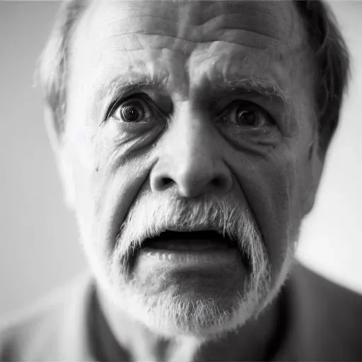 <lora:fearexpression:1.25> fearexpression in the eyes of a old man, studio shot, bokeh, 35mm