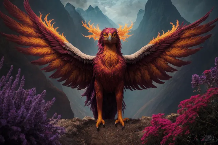 Digital painting,Absurd (Phoenix:1.3),from inside of a Unpredictable The Andes Mountains,Smoky Conditions,Dark and Gritty,Slimepunk,Bloom light,800mm lens,Muted Colors,Decals,Scarlet,Lavender and Silver,(RTX:1.19),(colorful art by Esteban Vicente:0.7),(Charles Maurice Detmold:1.1),(Mao Hamaguchi:1),RAW Photo,masterpiece,award winning portrait,sharp focus,4K,8k,12k,award winning,art station,intricate details,perfect lighting,bokeh,