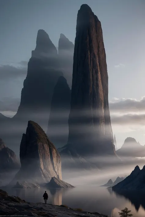landscape of a pretty Abyss,at Blue hour by greg rutkowski and thomasutkowski,arcana of a complete picture of a pretty Abyss in a full frame photo,cinematic,artstation,cgsociety,dramatic lighting,concept art,extra wide angle,artstation hd,8k resolution,volumetric shadowing,dramatic lighting,(cinematic lighting:1.12),high quality film still,volumetric ethnic landscape,painting by Arthur Miller,non detailed,sharp,
