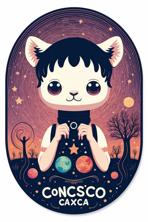 Beautiful cosmic alpaca in front of barn, sticker, 2d cute, fantasy, dreamy, vector illustration, 2d flat, centered, by Tim Burton, professional, sleek, modern, simple vaporwave background, minimalist, graphic, line art, vector graphics, mentixis, metix,