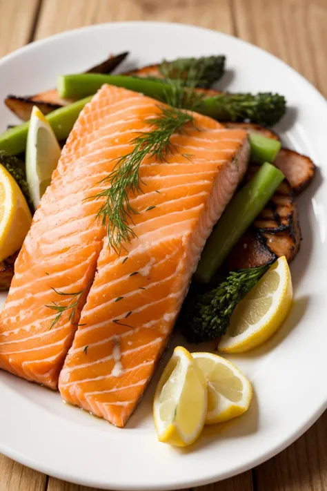 (stock photo:1.3),crisp focus,closeup,delicious plate of salmon,grilled,lemon slices,dill,vegetables,gourmet,fine dining,succulent,flaky,healthy,culinary art,seafood,
RAW photo,food photography,Masterpiece,Award Winning,Sony A7SIII,4k,8k,12k,f/2.0,sharp focus,bokeh,dof,sharp details,highly detailed photo,intricate details,high-resolution,