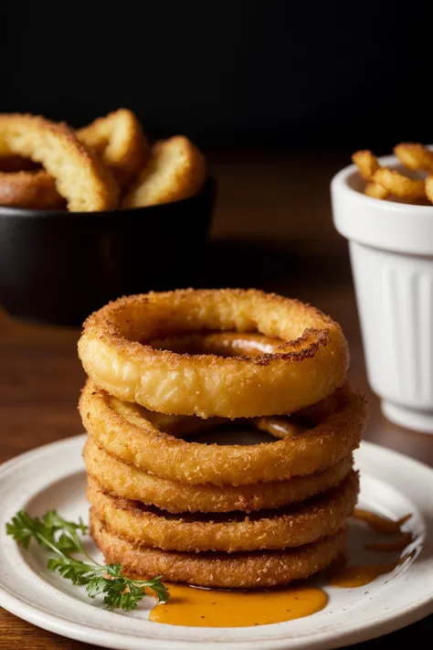(stock photo:1.3),),plate of delicious looking onion rings,stacked high,crispy breading,deep fried,appetizing,
culinary art,close-up,gourmet,restaurant style,artistic presentation,avant-garde,fine dining,
RAW photo,food photography,Masterpiece,Award Winning,Sony A7SIII,4k,8k,12k,f/2.0,sharp focus,bokeh,dof,sharp details,highly detailed photo,intricate details,high-resolution,dark studio lighting,