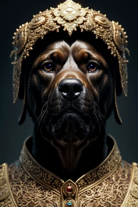 dog as mourning crying phantom, very detailed face, detailed features, fantasy, circuitry, explosion, dramatic, intricate, elegant, highly detailed, digital painting, artstation, concept art, smooth, sharp focus, illustration, art by gustave dore, octane render k 8 artstation, (on trending:1.5), render octane hyperrealistic, resolution, k 4, rutkowski greg and beeple and wlop and wu tooth by artwork intricate, rut