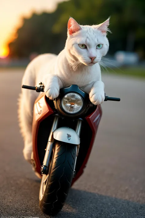 RAW Photo,award winning,masterpiece,(sharp focus:0.94),a fuzzy white cat, expertly riding a motorcycle
BREAK
wide shot,head on shot,sunset,
BREAK
photograph,incredible,intricate details,(sharp focus:0.94),4K,8k,12k,HDR,technicolor,bokeh,dof, grungy, act, digital art<lora:detail_slider_v4:1>