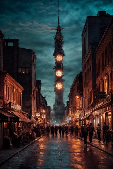"STEAMPUNK THE MOVIE",Movie Poster,RAW photo,beautiful, (masterpiece:1.22), award winning, (Movie Scene:1.3), steampunk cityscape, midnight, airships, floating islands, mechanical gears, vintage architecture, innovation, spectacle, fantasy, adventure, photograph, intricate details, sharp focus, 4K, 8k, 12k, closeup, cinematic
<lora:more_details:1>