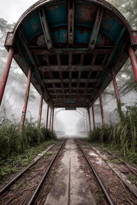 raw photo, award winning, abandoned amusement park, (overgrown:1.2), misty morning, rusty roller coasters, faded colors, eerie silence, urban exploration, decay, nature reclaiming, photograph, highly detailed photo, intricate details, 4K,8k, 12k, HDR, Technicolor,sony a7siii,30mm, f2/0, 1/400, Vibrant colors, Smooth gradients, High contrast, depth of field, aperture f2
<lora:more_details:1>