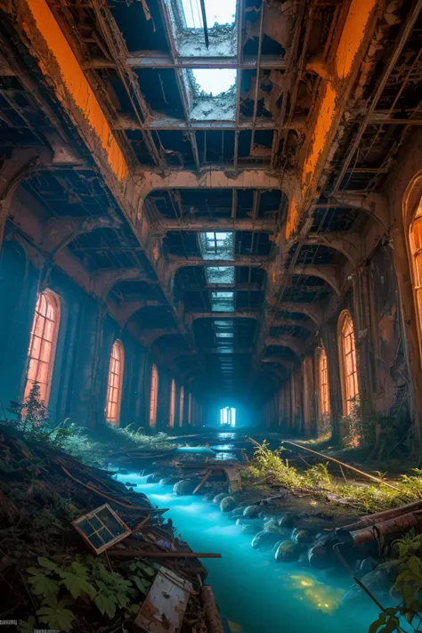 painting by thorsten hasenkamm and servin seidaliev and sergey kolesov and ruan jia and heng z, graffiti art, scifi, fantasy, hyper detailed, octane render, concept art, trending on artstation, k 8 artstation, on trending detailed, (highly wallpaper:1.19), archdaily, signs, neon nightvision wilderness nature noir neon atlantis urbex unfinished building unfinished building urbex nature abandoned building urbex architecture ur