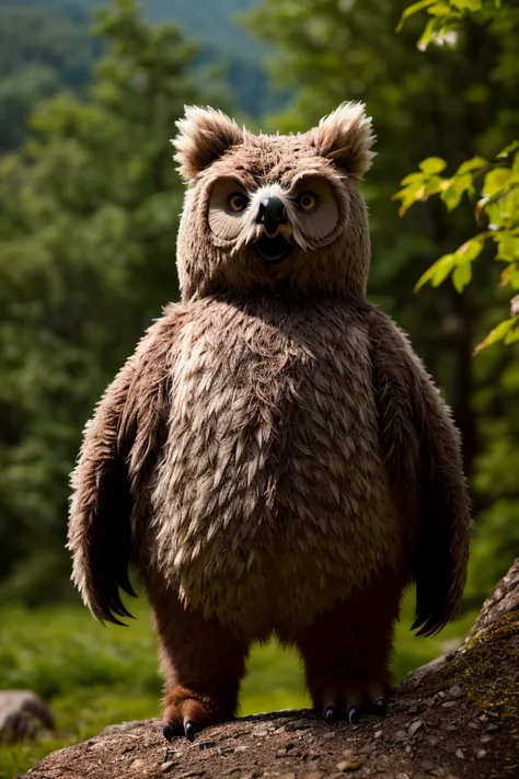 RAW Photo,award winning,masterpiece,sharp focus, (epic:1.1) , (intricate details:1) , designed by Pixar, 3d art, Concept art, Concept art, Authentic ([Blackbird:Owlbear:3]:1.2) , near hillside, soft focus, Fearful, Ambient lighting, Fomapan 400, Depth of field 100mm, Velvia, (cinematic:1.6) ,photograph,incredible,sharp focus,4K,8k,12k,HDR,sony a7siii,<lora:detail_slider_v4:1.3>