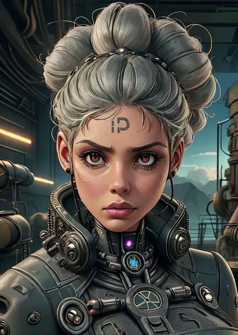 peurto rican girl, Gray-haired head, speak, Hatred <lora:nuclearpunk-style-darquelilly-v1:1> nuclearpunk,