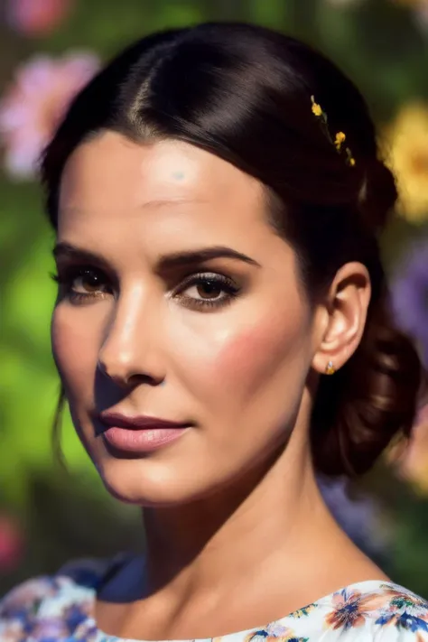 portrait of sndrb with a happy look on the face, (upper body), house wife style, (floral print milkmaid dress:1.3), in front of city street, (city street), detailed skin texture, (blush:0.5), (goosebumps:0.5), subsurface scattering, ultra hd, 4k, high def, realistic, Photorealistic, Hyperrealistic, Hyperdetailed, analog style, detailed skin, matte skin, soft lighting, subsurface scattering, realistic, heavy shadow, masterpiece, best quality, ultra realistic, 8k, golden ratio, Intricate, High Detail, film photography, soft focus, <lyco:SandraBV1.1:1.0>