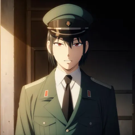 <lora:YuriBriar001:0.7>,<lora:add_detail:1>,<lora:boldline:-0.8>,<lora:noline:0.3>,
YuriBriar,1boy,solo,
military_hat,military uniform,
black necktie,