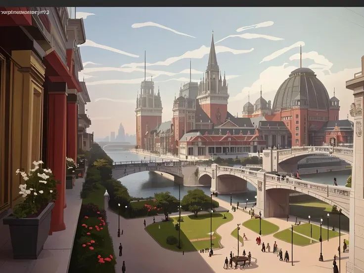 city, buildings, idealized American city, busy city center, parks and greenery areas, parks, plazas, skyscrapers, monumental architecture, anime, vivid colors,
(uploaded and trending on imgur, pixiv, furaffinity, pinterest, e621, inkbunny, tumblr, deviantart, artstation, ),
(in the style of and art by midjourney, greg rutkowski, raphael, Frank Lloyd Wright, James Gurney, Thomas Kinkade, ),
<lora:AmericanaArchitecture-10:0.8> Americana, scenery, building, city, cityscape, architecture