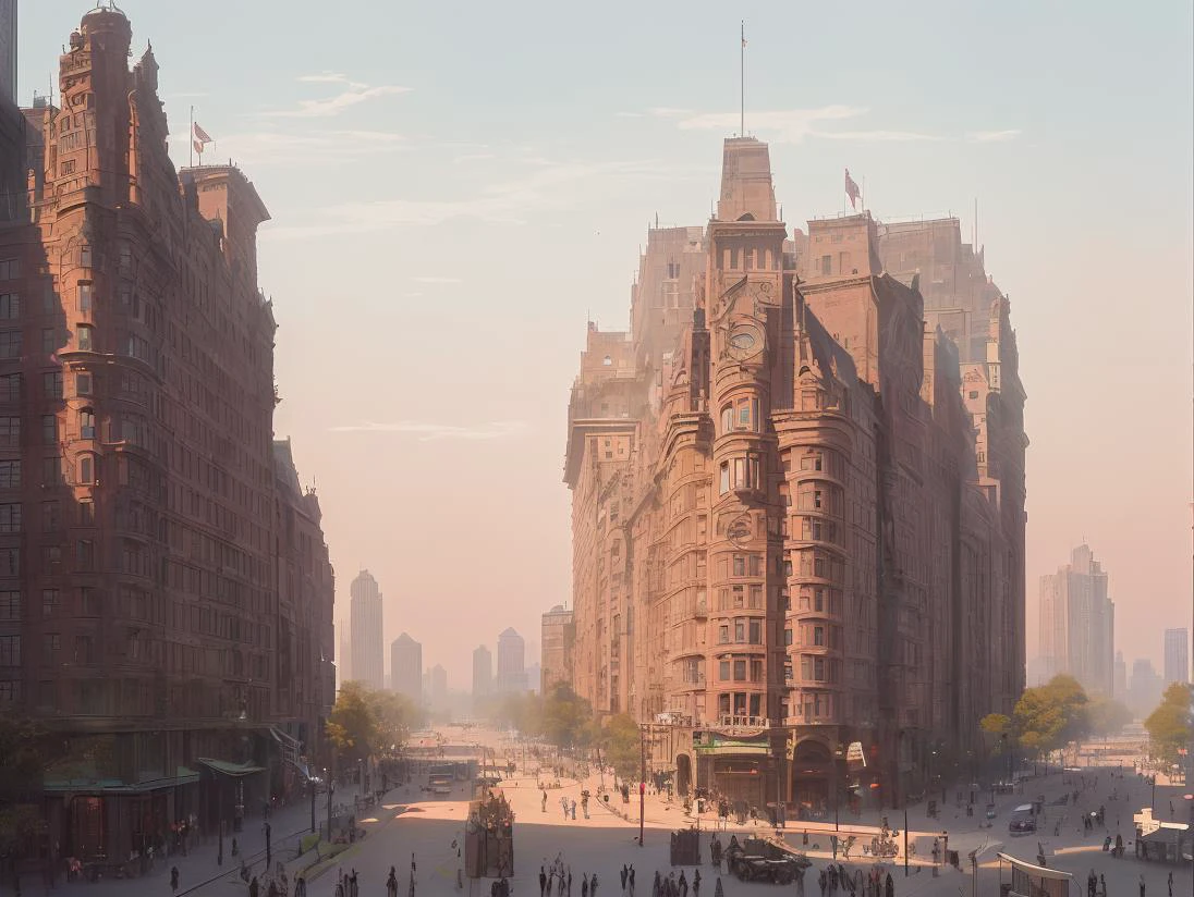city, buildings, idealized American city, busy city center, parks and greenery areas, parks, plazas, skyscrapers, monumental architecture, anime, vivid colors,
(uploaded and trending on imgur, pixiv, furaffinity, pinterest, e621, inkbunny, tumblr, deviantart, artstation, ),
(in the style of and art by midjourney, greg rutkowski, raphael, Frank Lloyd Wright, James Gurney, Thomas Kinkade, ),
<lora:AmericanaArchitecture-10:0.8> Americana, scenery, building, city, cityscape, architecture