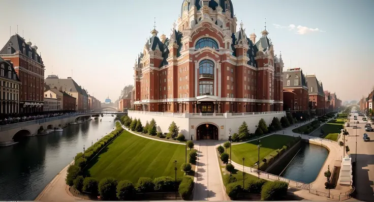 (masterpiece:1.3), (best quality:1.2), chiaroscuro, 
( Unreal Engine, CGI render, Hyperdetailed, Americana, scenery, city, vivid colors, buildings, idealized American city, busy city center, picturesque parks and greenery areas, gentle city canals, modern era photograph, skyscrapers, ), 
ultra high quality model, 8k Ultra HD, perfect composition, beautiful detailed intricate insanely detailed octane render, 8 k artistic photography, photorealistic concept art, soft natural volumetric cinematic perfect light, perfect depth of field shot, ray tracing, photometry, metallic deep colors, beautiful, 
(uploaded and trending on imgur, pixiv, furaffinity, pinterest, e621, inkbunny, tumblr, playground, deviantart, artstation, ),
(in the style of and art by midjourney, greg rutkowski, raphael, Frank Lloyd Wright, James Gurney, Thomas Kinkade, ),
 <lora:AmericanaArchitecture:1>