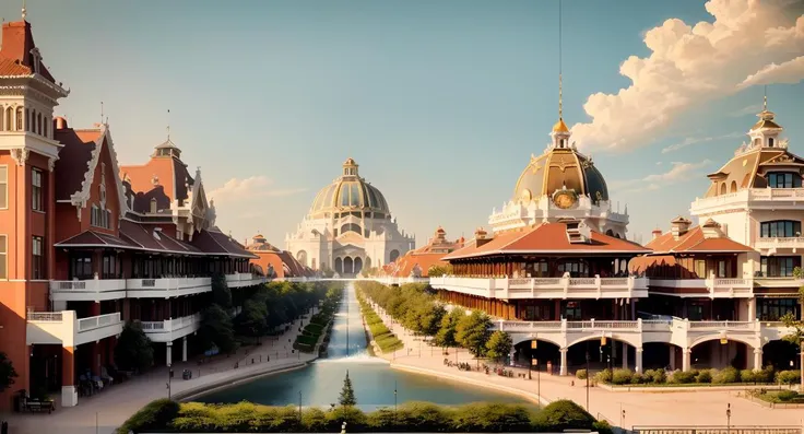 (masterpiece:1.3), (best quality:1.2), chiaroscuro, 
( Unreal Engine, CGI render, Hyperdetailed, Americana, scenery, city, vivid colors, buildings, idealized American city, busy city center, picturesque parks and greenery areas, modern era photograph, skyscrapers, luxury seaside resort at the edge of a dense city, ), 
ultra high quality model, 8k Ultra HD, perfect composition, beautiful detailed intricate insanely detailed octane render, 8 k photography, soft natural volumetric cinematic perfect light, perfect depth of field shot, ray tracing, photometry, beautiful, 
(uploaded and trending on imgur, pixiv, furaffinity, pinterest, e621, inkbunny, tumblr, playground, deviantart, artstation, ),
(in the style of and art by midjourney, greg rutkowski, raphael, Frank Lloyd Wright, James Gurney, Thomas Kinkade, ),
 <lora:AmericanaArchitecture:1>