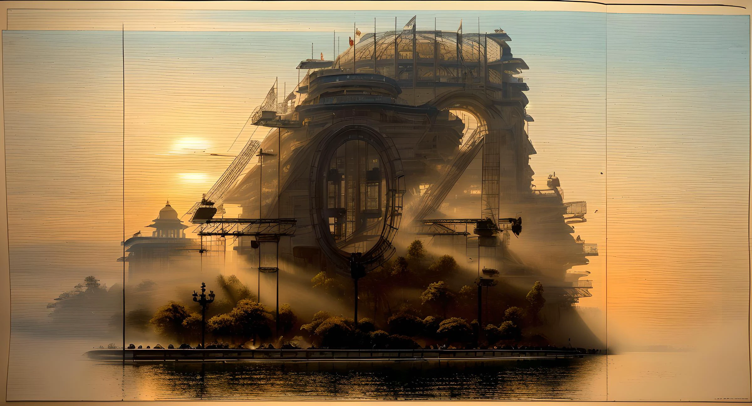 (masterpiece:1.3), (best quality:1.2), chiaroscuro, ( Unreal Engine, CGI render, Hyperdetailed, Americana, scenery, city, vivid colors, buildings, idealized American city, busy city center, picturesque parks and greenery areas, gentle city canals, modern era photograph, skyscrapers, ), ultra high quality model, 8k Ultra HD, perfect composition, beautiful detailed intricate insanely detailed octane render, 8 k artistic photography, photorealistic concept art, soft natural volumetric cinematic perfect light, perfect depth of field shot, ray tracing, photometry, metallic deep colors, beautiful,
(uploaded and trending on imgur, pixiv, furaffinity, pinterest, e621, inkbunny, tumblr, playground, deviantart, artstation, ),
(in the style of and art by midjourney, greg rutkowski, raphael, Frank Lloyd Wright, James Gurney, Thomas Kinkade, ),
<lora:AmericanaArchitecture:0.85>