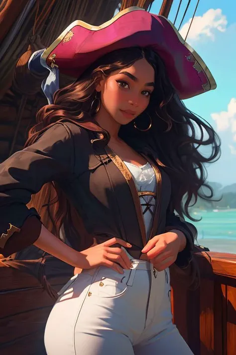 DEN_princess_helayna,
(salty sea wench:1.2), (pirate:1.1) on a (dilapidated pirate ship:1.2), (buccaneer:1.2), pirate, (pirate ship:1.1), atmospheric, (rigging:1.2), (mast:1.1), ship,
bokeh, f1.4, 40mm, photorealistic, raw, 8k, textured skin, skin pores, intricate details <lora:epi_noiseoffset2:1>, epiCRealism <lora:ClothingAdjuster3:-1.0>