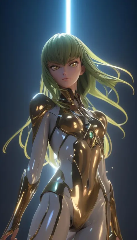 Excellent, masterpiece, brown hair, golden eyes, blue clothes, looking up, upper body, hair, green skin, side braids, alien girl, (aesthetic, pure beauty), (advanced light, sharp contrast, strong deep shadow strong), (perfect, details in place), (feminine, fantasy illustration, epic beauty, overhead lens, exquisite character art)