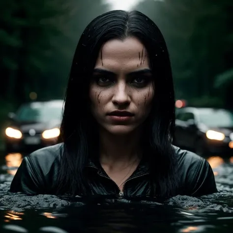 cinematic photo rain background, alluring, attractive, amazing photograph, masterpiece, best quality,  a beautiful smiling female  with ants ,cinemascope, smiling,in the river  , highly detailed, high budget, bokeh, cinemascope, moody, epic, gorgeous, film grain, grainy,  (ants:1.2), realistic detail. Eerie, unsettling, dark, spooky, suspenseful, grim, highly detailed. Dark, mysterious, haunting, dramatic, ornate, detailed . 35mm photograph, film, bokeh, professional, 4k, highly detailed