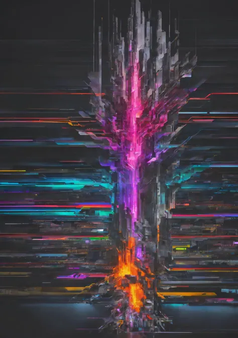 <lora:bb3l15:1>, dark background, a transparent abstract baobab tree made of crystal wires on top of different color lines road in the style of bb3l15 like a motherboard with an explosion, slices and mechanisms , cinematic