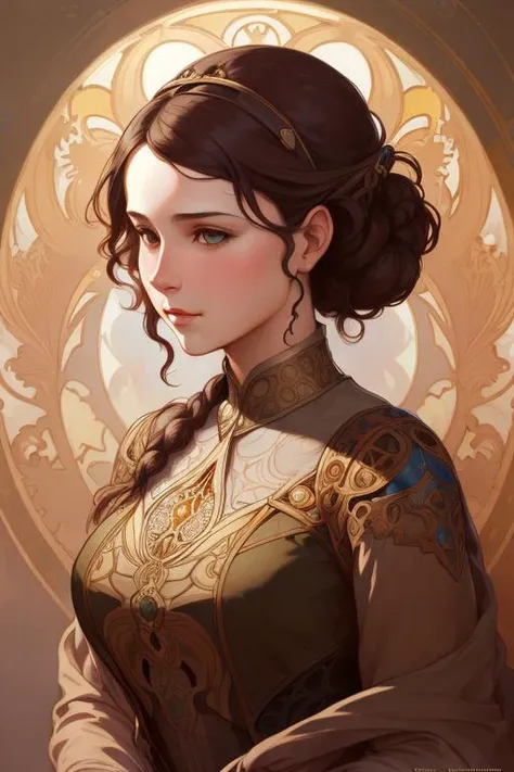 high quality, Portrait of a phyena girl, intricate, elegant, highly detailed, digital painting, artstation, concept art, smooth, sharp focus, illustration, art by artgerm and greg rutkowski and alphonse mucha and william - adolphe bouguereau