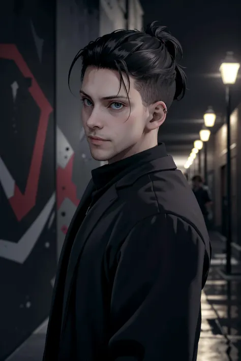 ((ultra detailed, masterpiece, absurdres))
 <lora:DBHKamski:0.8>
DBHKamski, 1boy, undercut, black hair, in a gritty urban alleyway, graffiti-covered walls, edgy lighting