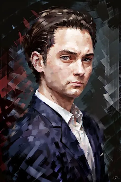 a portrait of
Tobey Maguire 
dynamic action, dynamic angle, profile, 
concept art
 masterpiece, highly detailed, highres, HQ, 
<lyco:JamesDoane:.75>