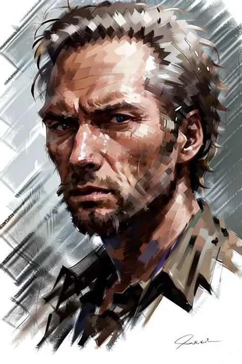 a close up portrait of
clint eastwood
dynamic angle, profile, 
concept art
 masterpiece, highly detailed, highres, HQ, 
<lyco:JamesDoane:.75>