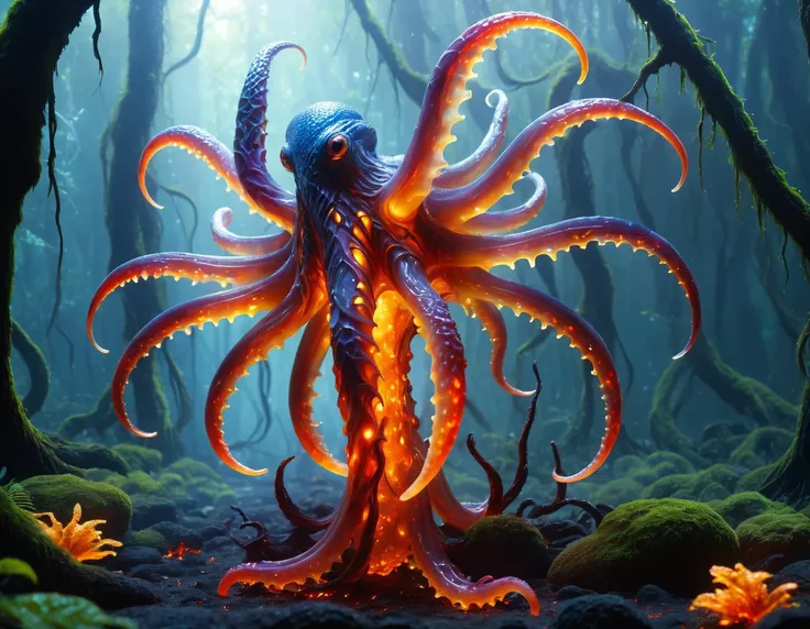 full body photo, colossal scaled translucent natural tendril-laden life form, octopod armless, flippers, bifurcated-tailed, long-tailed, iridescent skin, demonic wings, <lora:Made_of_pieces_broken_glass-000001:1.1> Made_of_pieces_broken_glass, <lora:ral-lava-sdxl:0.5> ral-lava, swamp
absurdres, masterpiece, award-winning photography, Volumetric lighting, extremely detailed, highest quality photo, RAW photo, 16k resolution, Fujifilm XT3, sharp focus, realistic texture