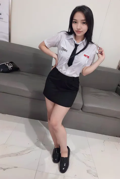 One Girl、short hair、8K, Hmph:1.2,, (超Realistic:1.35), (Realistic:1.4), 1 Beautiful Korean Woman,__performance__,(school uniform:1.4),alone、Turn around and show me your ass、Big Ass, Lie on your back and look back, Show more, Please put your hands on your buttocks、12 year old female、Laughter、feetを広げて、Black panties、White socks、Laughter、bangs、、Black-haired、eye shadow、Ofeet、 (Ass View), Perfect Ass、Westshot、Bend over and stick your butt out.......、Thigh close-up, Lower body close-up、revealing her underwear、Woman illuminated from behind,、Inside a convenience store