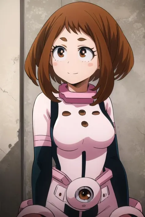 ochakouraraka, <lora:ochako uraraka s3-lora-nochekaiser:1>,
ochako uraraka, (uraraka ochako:1.5), (brown eyes:1.5), brown hair, short hair, blush, blush stickers, smile,
BREAK (bodysuit:1.5), skin tight, superhero,
BREAK outdoors, city,
BREAK looking at viewer,
BREAK <lyco:GoodHands-beta2:1>, (masterpiece:1.2), best quality, high resolution, unity 8k wallpaper, (illustration:0.8), (beautiful detailed eyes:1.6), extremely detailed face, perfect lighting, extremely detailed CG, (perfect hands, perfect anatomy),