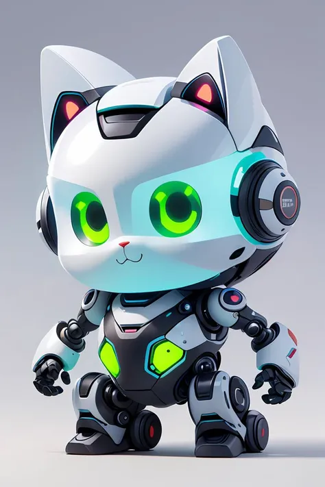 chibi,masterpiece, best quality, original, official art,no humans, Unmanned, cat,bule translucent robot, glowing, clean background, cartoon rendering,<lora:GoodHands-beta2:1>, <lora:mshn:0.5>