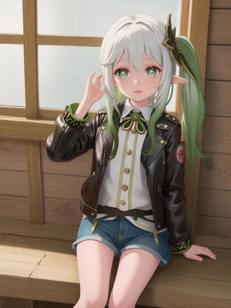<lora:naxida girl-000005:1>,naxida girl,leather jacket, masterpiece, best quality,