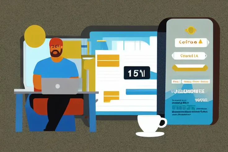 1man, solo, office, coffee, sitting, tech startup illustration, <lora:tech_startup_illustration_v1:0.5>