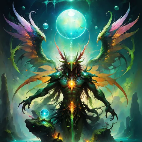 <lora:xl_more_art-full-xl:1.0>, <lora:add-detail-xl:2.0>, <lora:style-envyarcanexl01-xl:0.4>, arcane, <lora:style-envyawesomizexl01-xl:0.6>, awesomize, <lora:style-envyfantasticxl01-xl:0.6>, fantastic, <lora:style-envyprimordialxl01-xl:0.8>, primordial, <lora:style-envymagicalxl01-xl:0.6>, magical, famous artwork (by abbott handerson thayer, by archan nair:1.2), detailed expressive eyes, fantasy style, the regal looking big-nosed soulqueggle, a creature of the fairyfrongled skies, shown here with its majestic mordrigoring wings outstretched as it soars above a blongspivelled realm of webcycled islands and vibrant cascading vilderbloom of planet niceone iv, ultra detailed