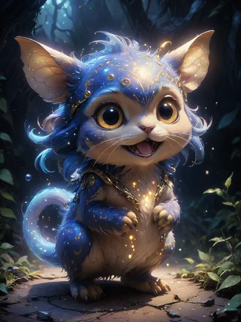 a cute creature, a lot of little details, by ayami kojima, smooth shading, 8k, cinematic composition, octane render, concept art, trending on artstation, digital painting, anime, disney, pixar, 8k, hd, dof, kodak film, volumetric lighting, subsurface scattering, photorealistic, octane <lora:EnvyMagicalXL01:0.8> magical <lora:AetherPunkAIv2:1> aetherpunkai, [prompt] <lora:LCM_LoRA_Weights:0.7>
