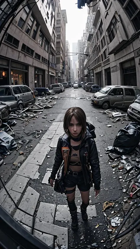 Georgia O'Keefe, robot crying, robot destroying a city, center view on robot's face crying oil tears.\