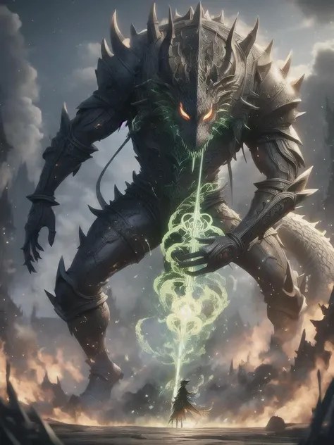 (((Ultra-detailed, Hyper-realistic, 8k, highres, masterpiece, full body)))AcidMagic,cloaked figure,masked face,intricate armour,Acid aura,weilding an enchanted broadsword,<lora:AcidMagic-22:0.75>,fantasy background,style-nebmagic,bsft,dragon,<lora:Chinese dragon-000014:0.4>,
