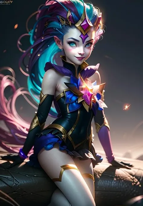 <lora:star_guardian_Zoe:0.8>, star_guardian_Zoe, solo, smile,, (magical, magnificent, masterpiece:1.3), (trending on CGSociety, trending on pixiv, contest winner:1.3)