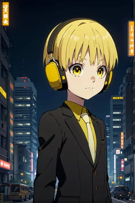 <lora:nobimaru-000009:0.7>
one *************** named nobimaru, standing alone in a city, he has amber colored eyes,  he has yellow hair and he is wearing yellow headphones,
he wars a black suit,
draw it in the style of Kemono Jihen,
The soft lighting and detailed surroundings create an immersive environment where imagination runs wild hyper-detailed,
hyper-detailed face, high quality visuals, dim Lighting, sharply focused, octane render, 8k UHD